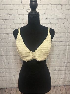 Xhilaration Cream Crochet Bikini Top & Matching Bottoms